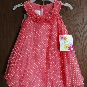 Jessica Ann Formal Polka Dot Pink White Dress Size 18M